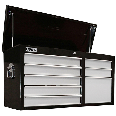 URREA H-Series Top Chest/Cabinet, 8 Drawer, Black, Steel, 41 in W x 22 in D x 16 in H H41S8